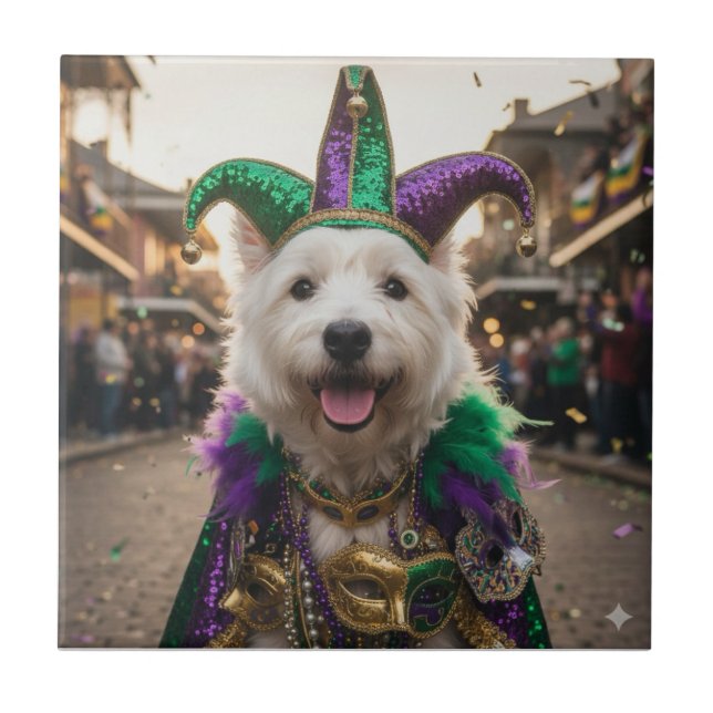 Carreau Costume de chien bouffon de Mardi Gras (Devant)