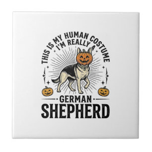 Carreau Costume de Halloween drôle pour chien berger allem