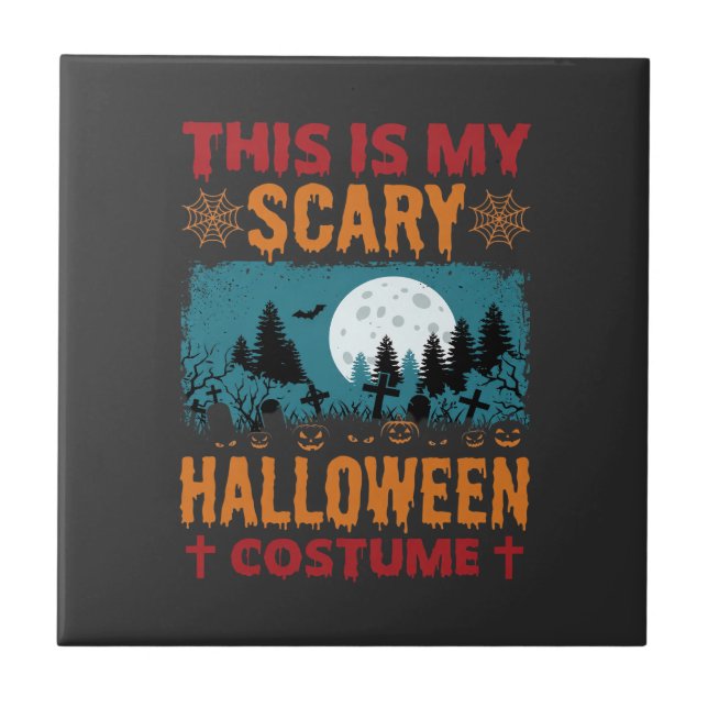 Carreau Costume de Halloween Effrayant Drôle Graphique Lun (Devant)