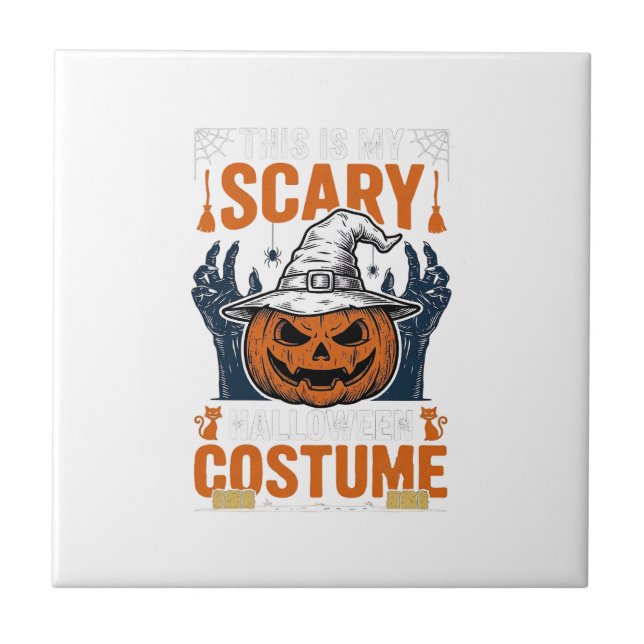Carreau Costume d'Halloween effrayant Chapeau de sorcière  (Devant)