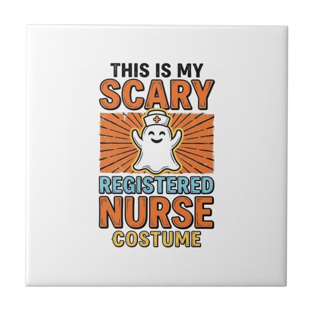 Carreau Costume d'infirmière diplômée effrayant Halloween  (Devant)