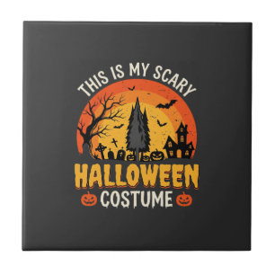 Carreau Costume Halloween effrayant Design Vintage Sunset_