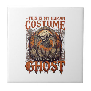 Carreau Costume Humain Fantôme Squelette Cimetière Lune Ha