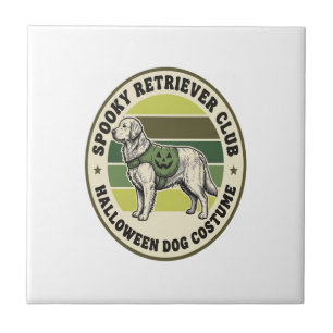 Carreau Costume vintage Halloween Golden Retriever Badge_1