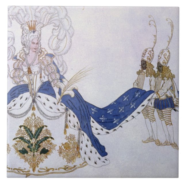 Carreau Costumez la conception pour la reine et ses pages, (Devant)
