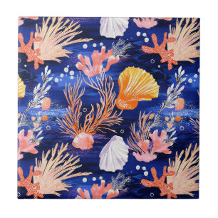 Carreau Côtière rustique - Coquillages, Starfish, Reef (27
