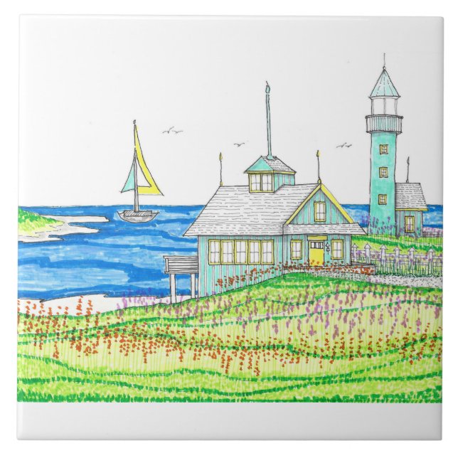 Carreau Cottage by the Sea Walltile (Devant)