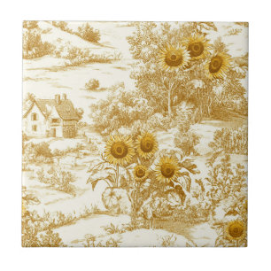 Carreau Cottage Fleur de Tournesol Dorée Motif Campagne To