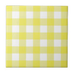 Carreau Cottagecore Jaune et Blanc En vichy Vérifier Plaid<br><div class="desc">Pique-nique printanière moderne,  avec motif tartan en vichy plaid aux couleurs jaune et blanc.</div>