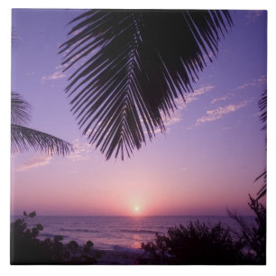 Carreau Coucher de soleil à West End, Cayman Brac, Îles Ca
