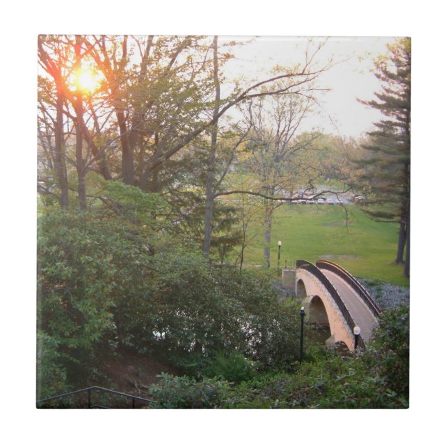 Carreau Coucher de soleil au Rainbow Bridge à Grove City C (Devant)