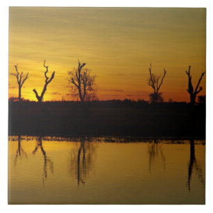 Carreau Coucher de soleil, Billabong de Yellow Water