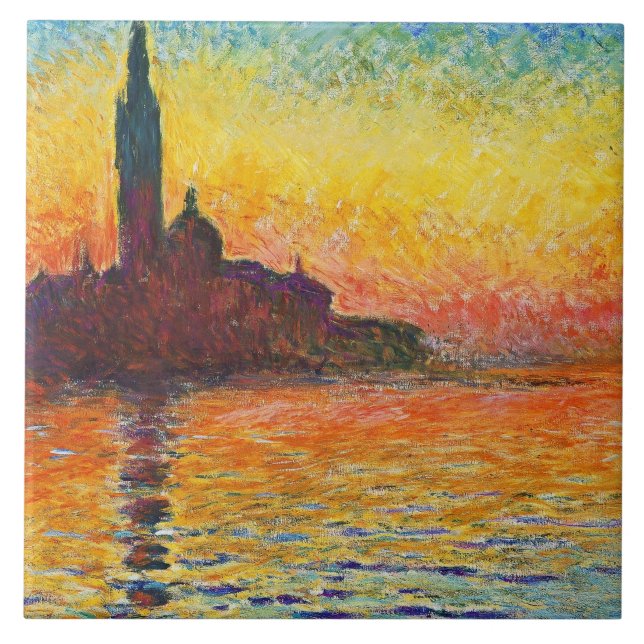 Carreau Coucher De Soleil Claude Monet À Venise Art Impres (Devant)