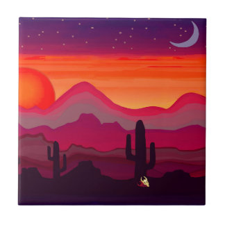 Carreau Coucher de soleil dans le désert de l'Arizona