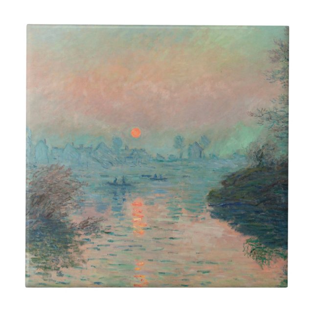 Carreau Coucher de soleil de Monet sur la Seine Impression (Devant)