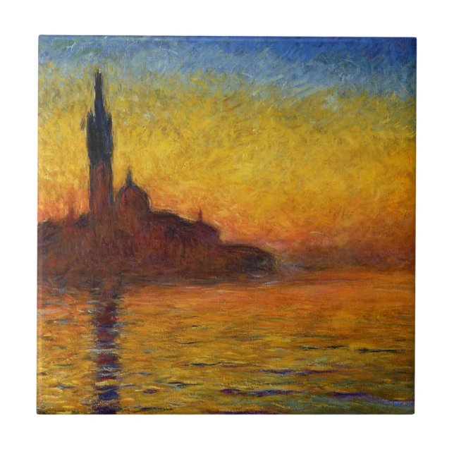 Carreau Coucher de soleil de Monet Venise Impressionnisme  (Devant)