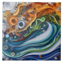 Coucher de soleil expressif avec vague océanique e