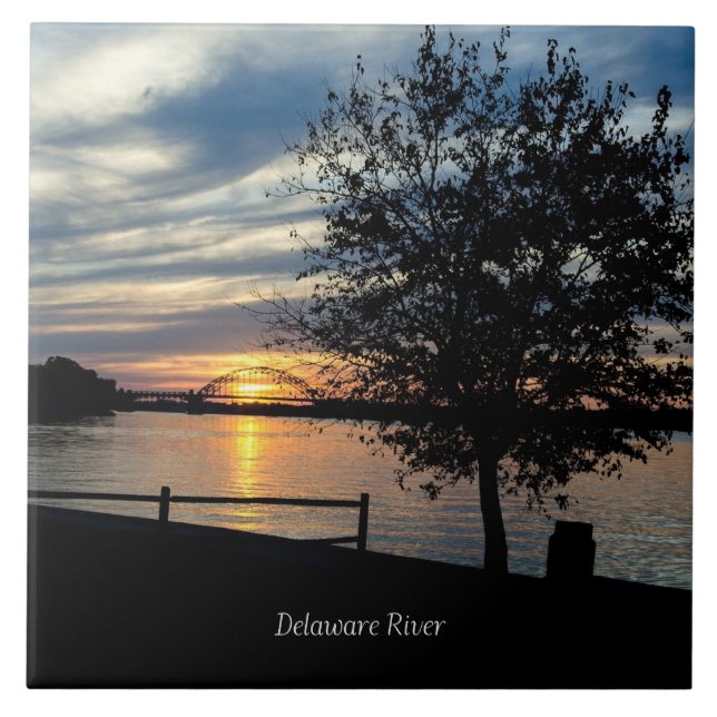 Carreau Coucher de soleil, rivière Delaware, (Devant)