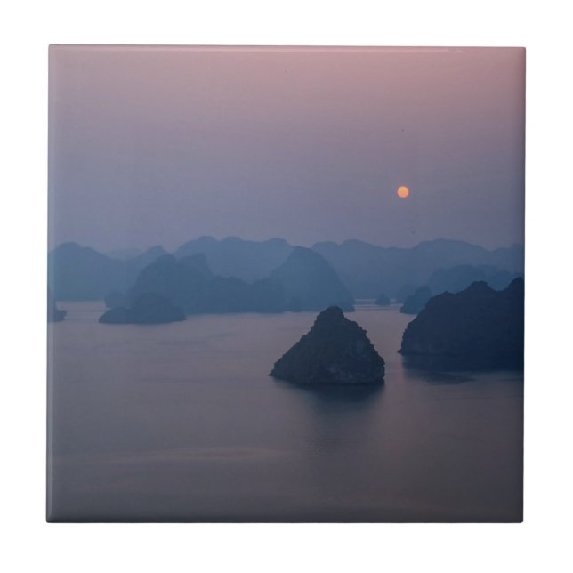 Carreau Coucher de soleil sur Halong Bay - Vietnam, Asie (Devant)