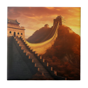 Carreau Coucher de soleil sur la Grande Muraille de Chine 