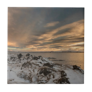 Carreau Coucher de soleil sur le lac Myvatn, Islande