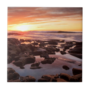 Carreau Coucher de soleil sur les bassins de marée