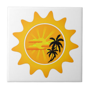 Carreau Coucher de soleil tropical