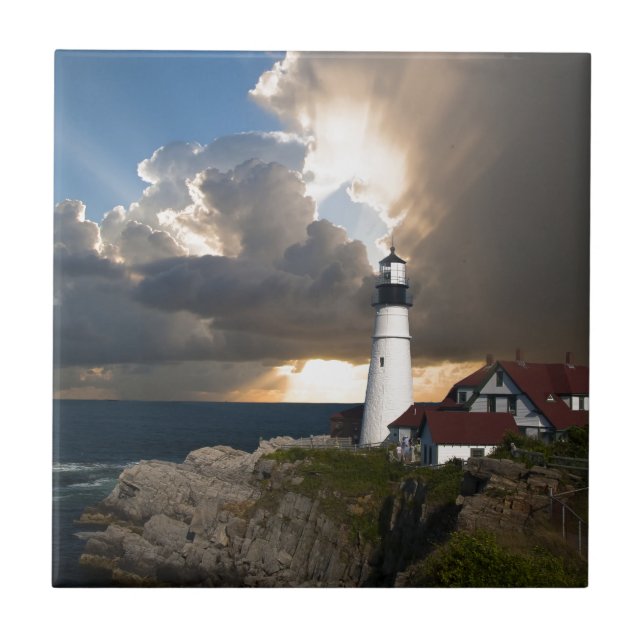 Carreau Coucher du soleil de phare : Portsmouth, Nouvelle (Devant)