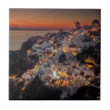 Coucher du soleil de Santorini, Grèce