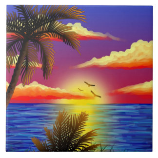 Carreau coucher du soleil tropical extraordinaire