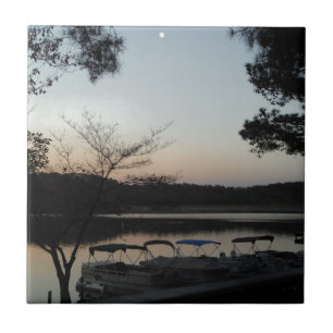 Carreau Coucher le soleil, lever la lune sur le lac Arrowh