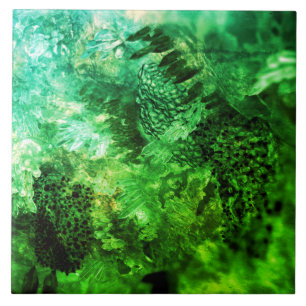 Carreau Couches de cristaux verts