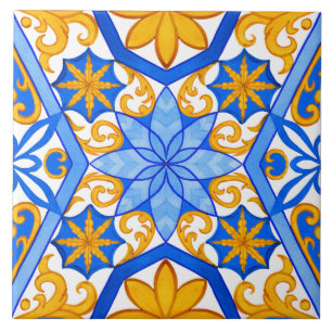Carreau Couleur d'eau de Majolica couture motif