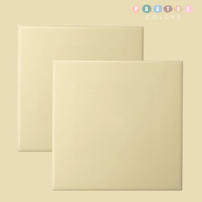 Carreau Couleur jaune banane pâle clair Saumon (Light Salmon Soft Pale Banana Yellow Color Ceramic Tile)