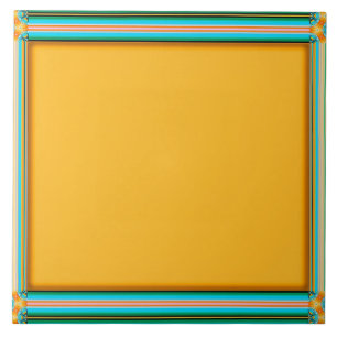 Carreau couleur or jaune, cadre kaléidoscope,