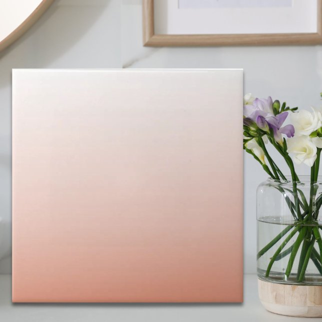 Carreau couleur pastel printanier rose pâle (spring pastel color blush peach ombre dusty pink ceramic tile)