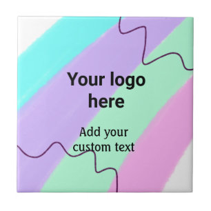 Carreau Couleur pastel simple ajoutez votre logo texte per
