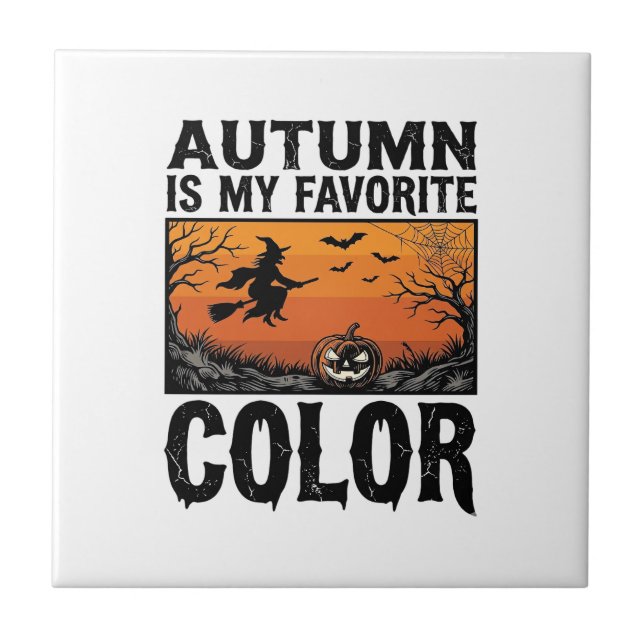 Carreau Couleur préférée d'automne Halloween Citrouille Ve (Devant)