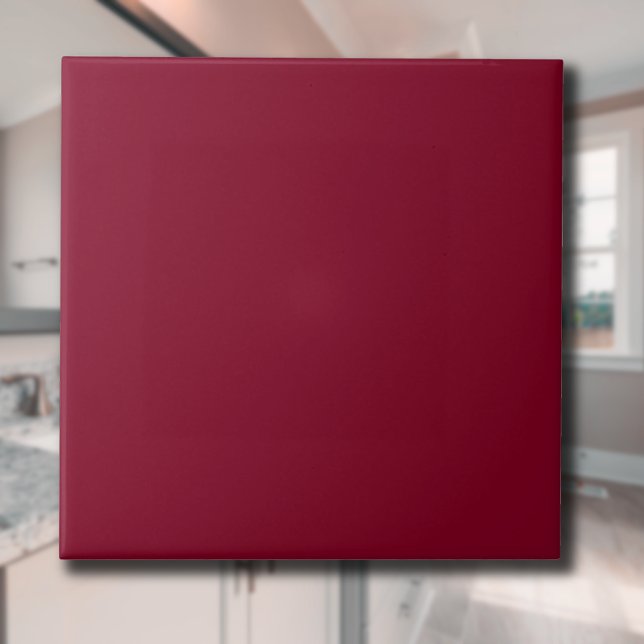 Carreau Couleur solide bordeaux | Classique | Élégant (Créateur téléchargé)