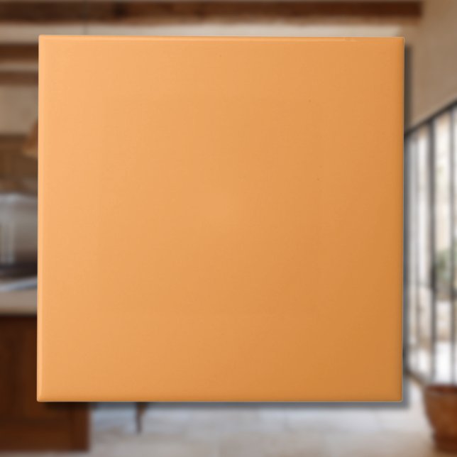 Carreau Couleur solide Cantaloupe | Classique | Élégant (Créateur téléchargé)
