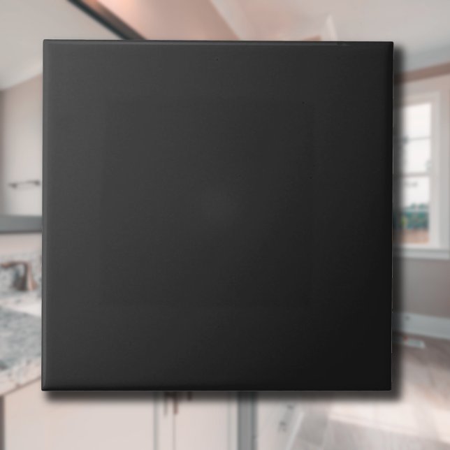 Carreau Couleur solide noir obsidienne | Classic Elegant (Créateur téléchargé)
