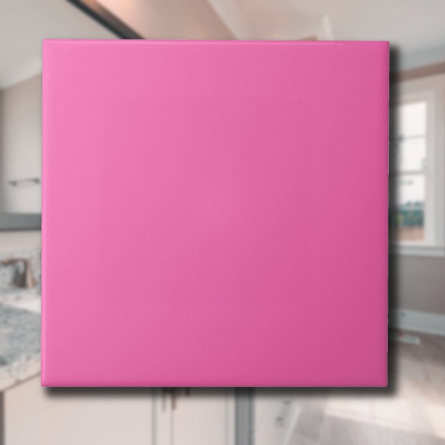 Carreau Couleur solide Rose Bubblegum | Classic Elegant (Créateur téléchargé)