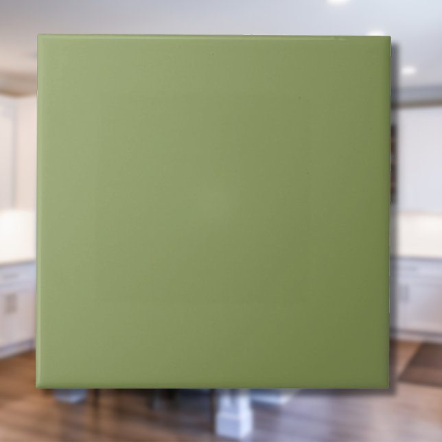 Carreau Couleur solide verte de mousse | Classique | Éléga (Créateur téléchargé)