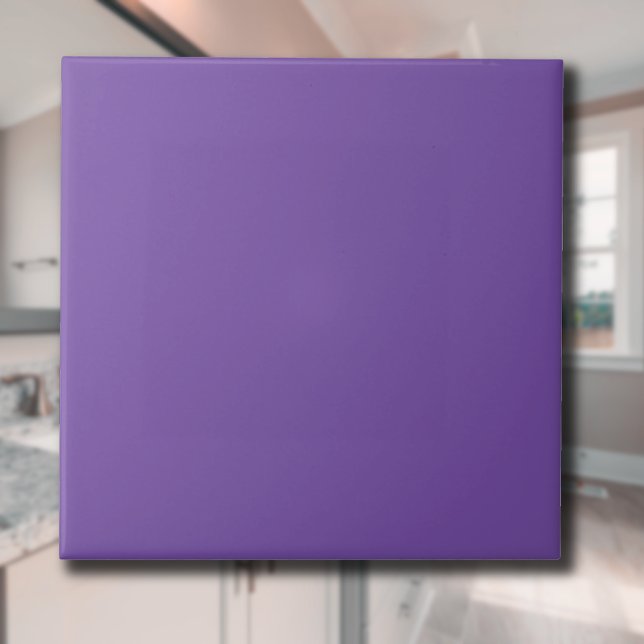 Carreau Couleur solide violet royale | Classic Elegant (Créateur téléchargé)