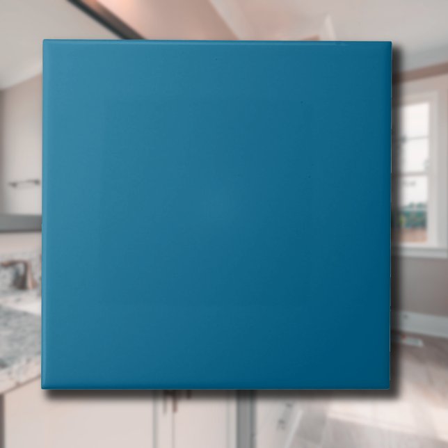 Carreau Couleur uni bleu océan | Classique | Élégant (Créateur téléchargé)