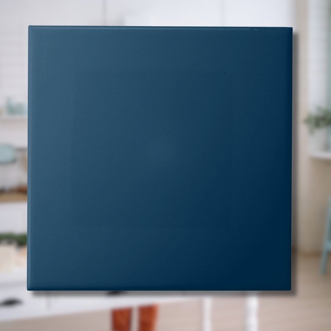 Carreau Couleur uni bleu prussien | Classique | Élégant (Créateur téléchargé)