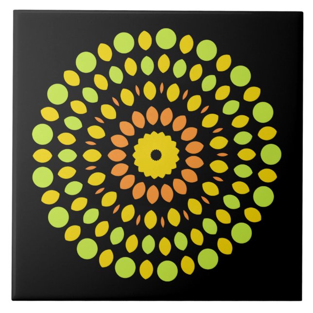 Carreau Couleurs agrumes, vert, jaune, orange, (Devant)