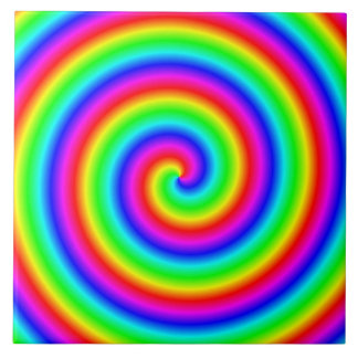 Carreau Couleurs d'arc-en-ciel. Spirale lumineuse et
