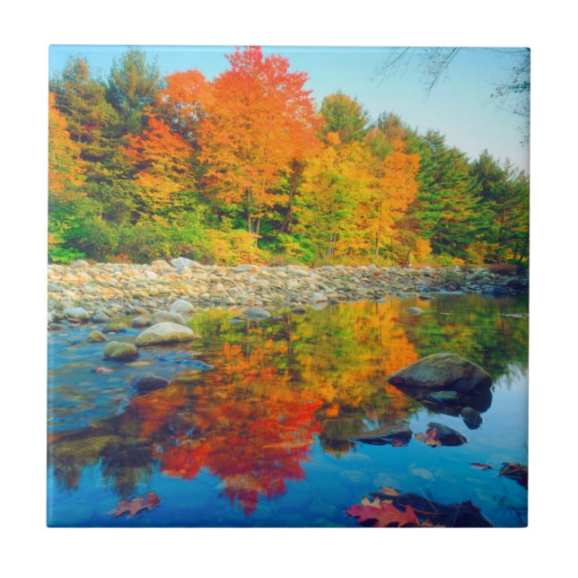 Carreau Couleurs d'automne se reflétant dans un ruisseau d (Devant)