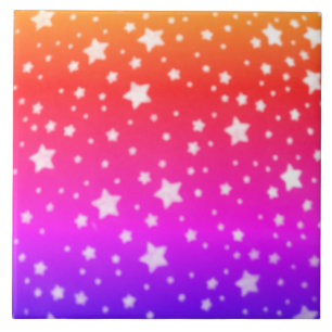 Carreau Couleurs de l'arc-en-ciel avec des étoiles